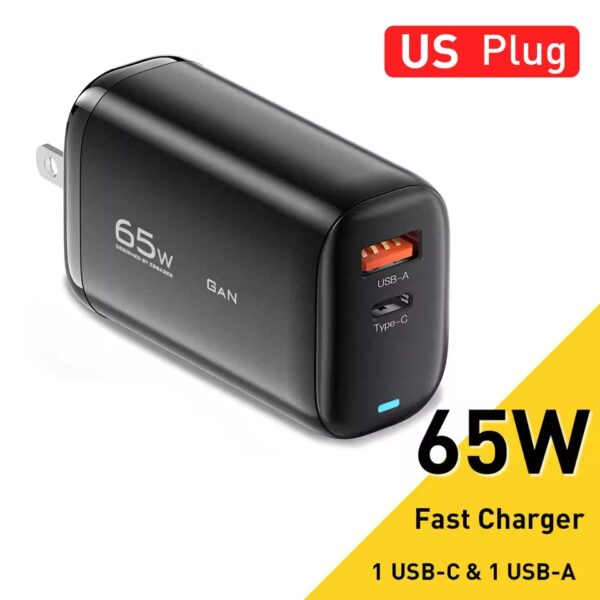 GaN 65W Fast Charger (USB-C Multi-port)